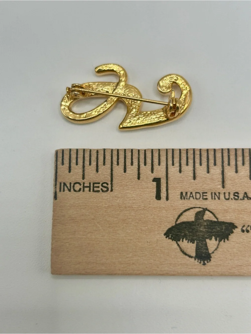 Vintage Gold Letter 'G' Initial Pin Brooch - Women's Accessory